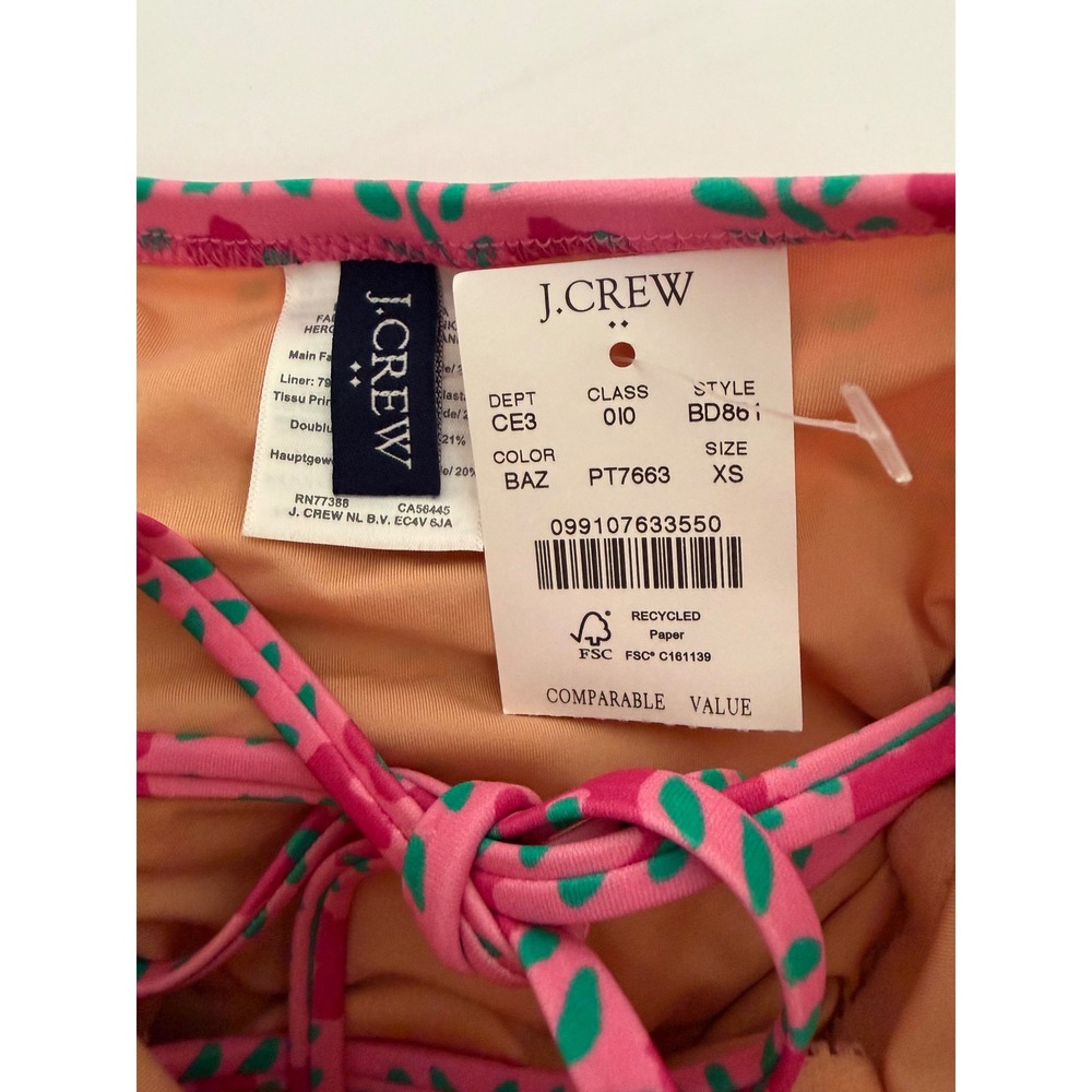 J. Crew Factory Womens Strapless Halter One-Piece Swimsuit Pink Floral XS - Picture 4 of 13